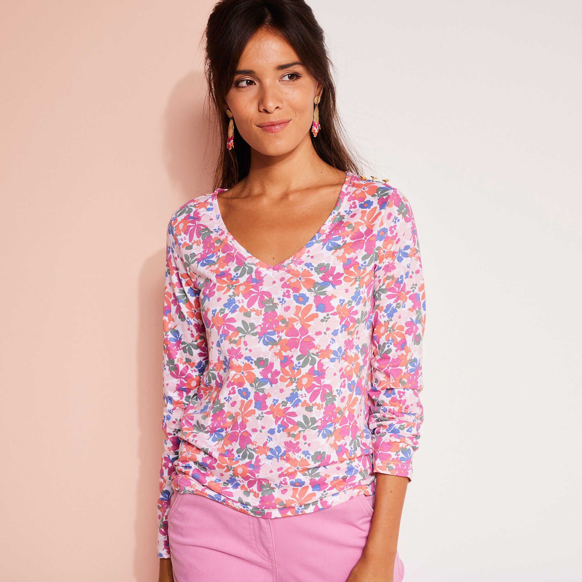 Tee shirts Manches Longues Femme Mi longues coton Blancheporte